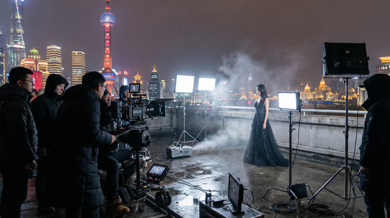 四虎上海外滩夜景拍摄现场实况