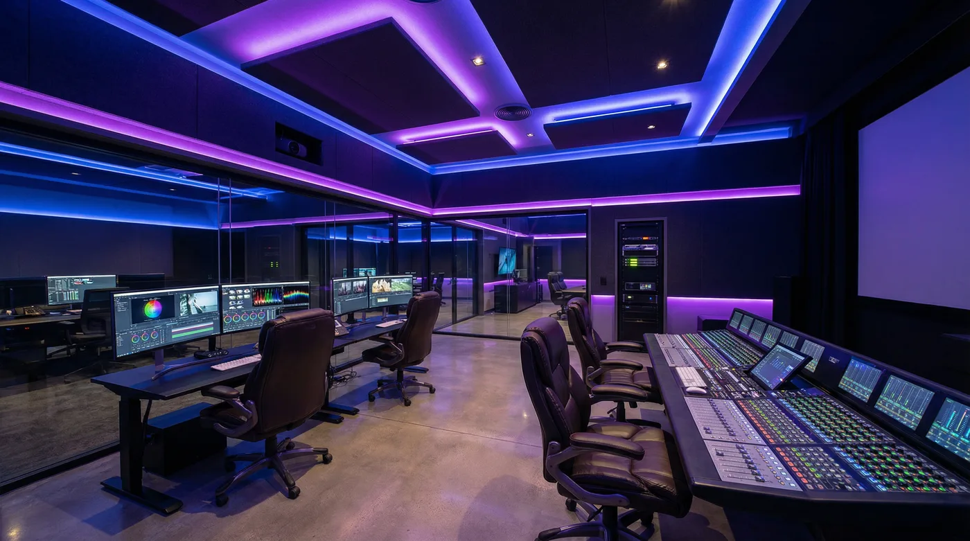 四虎后期制作工作室内景